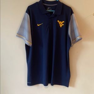 XXL WVU NIKE Polo Tee- DRI-FIT- Gold&Blue